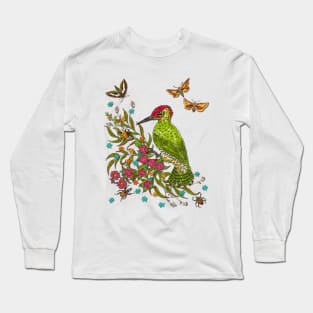 Floral Woodpecker Long Sleeve T-Shirt